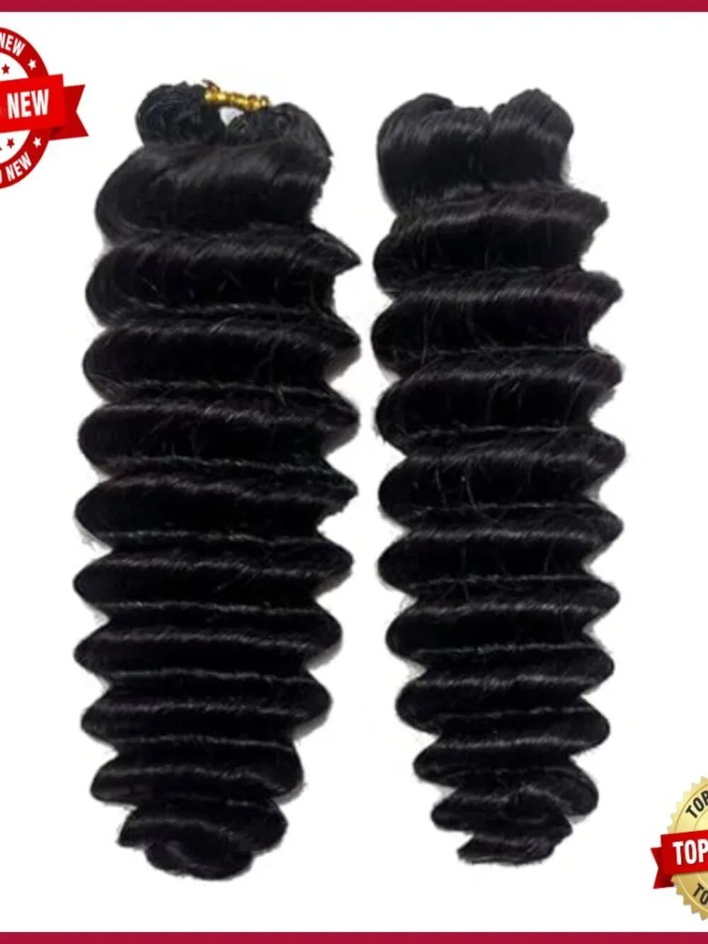 14 Inch Knotless Pre-Separated Deep Wave Crochet Hair Extensions 120g